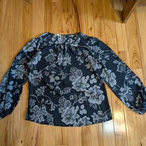 Floral Black and Gray Women's Top